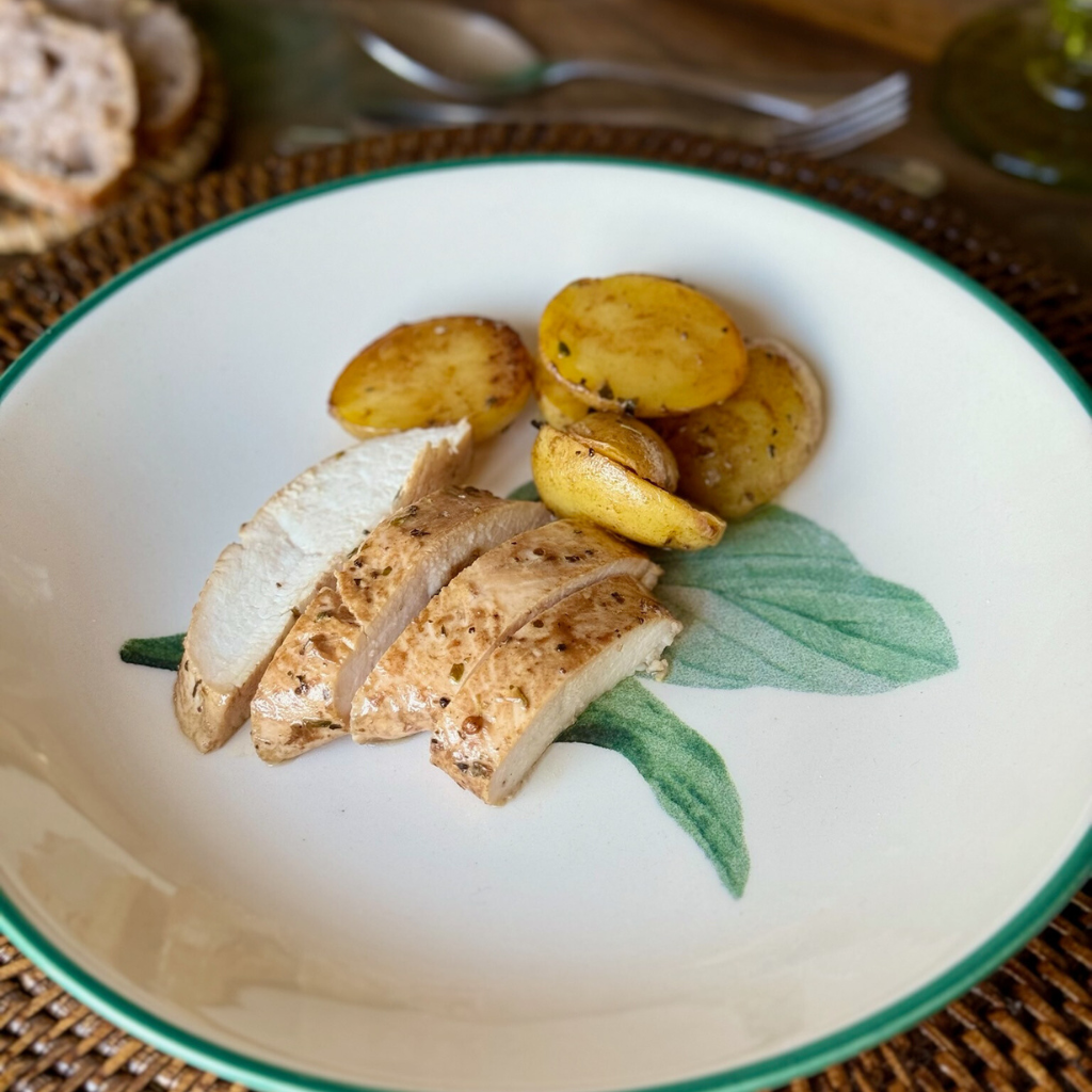 Pavo al horno con guarnición