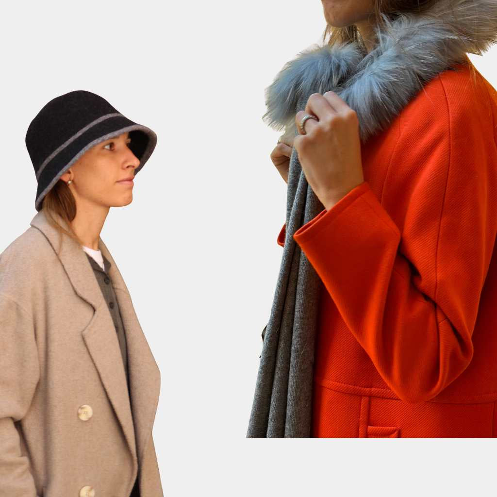 Pack Chal Estola Gris y Sombrero Franela Gris Oscuro