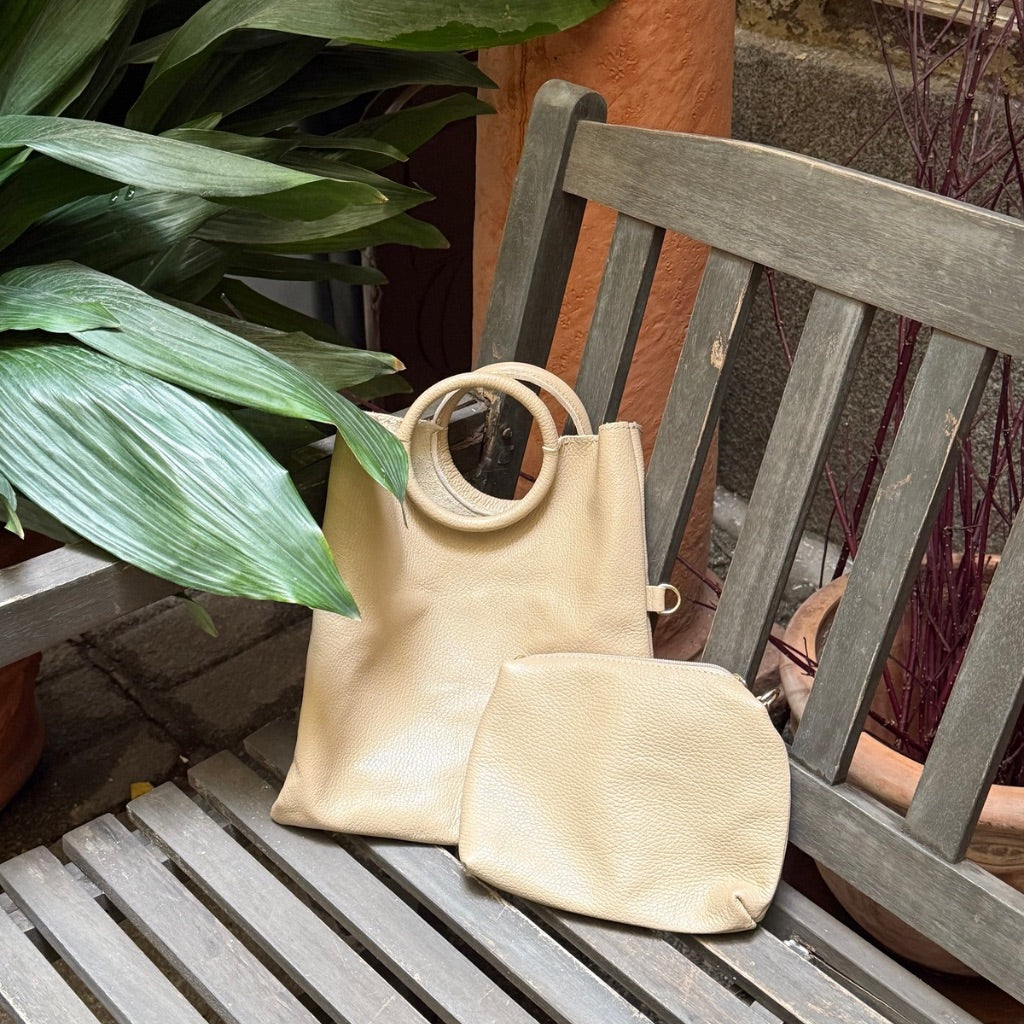 Bolso Anilla Piel Taupe