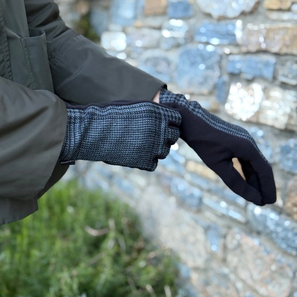 Guantes Tela Pata de Gallo Gris