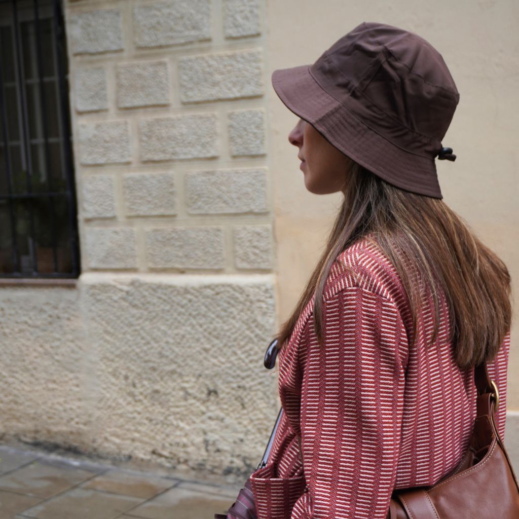 Gorro Lluvia Plegable Marrón