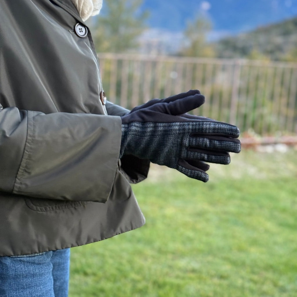 Guantes Tela Pata de Gallo Gris