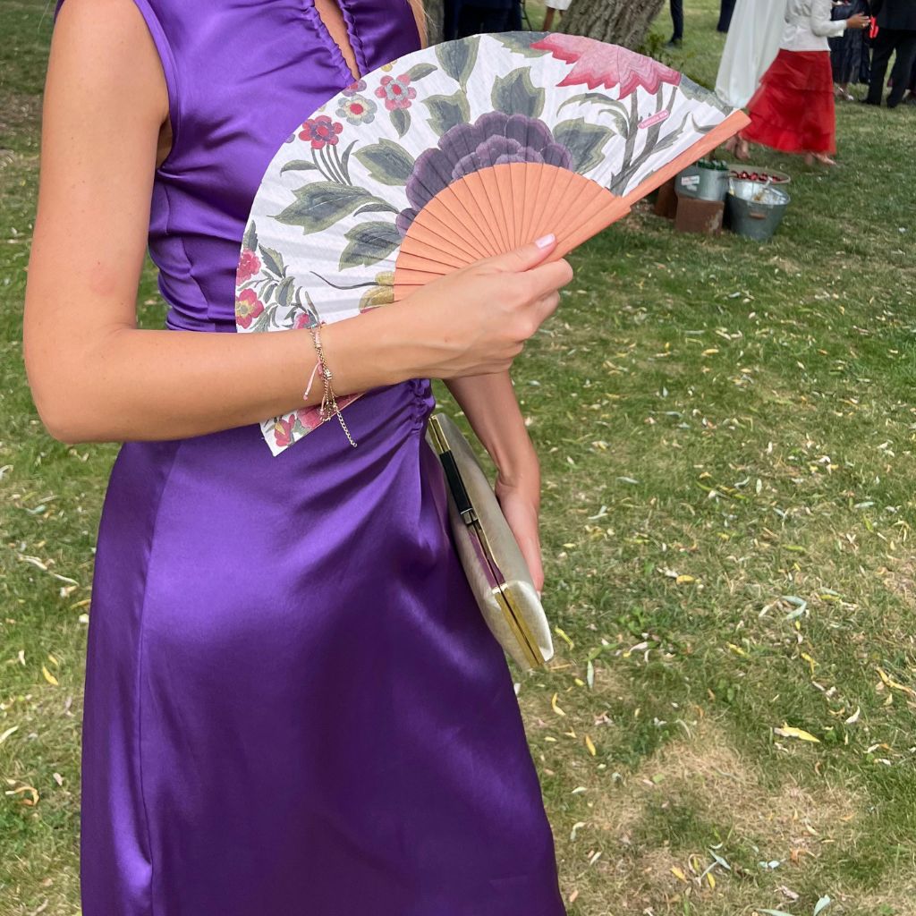 Abanico Mantón Estampado Flores