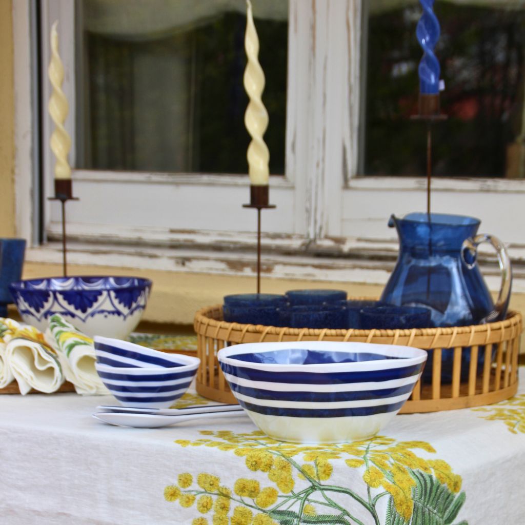 Big Blue Striped Bowl