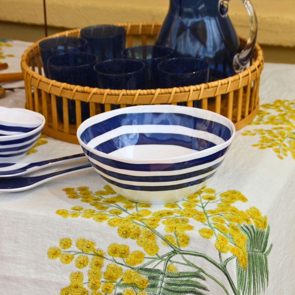 Big Blue Striped Bowl