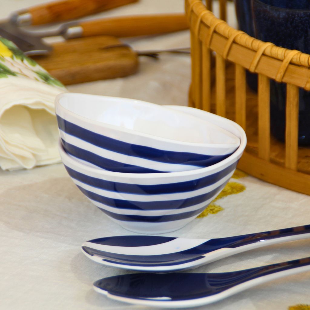 Small Blue Striped Bowl