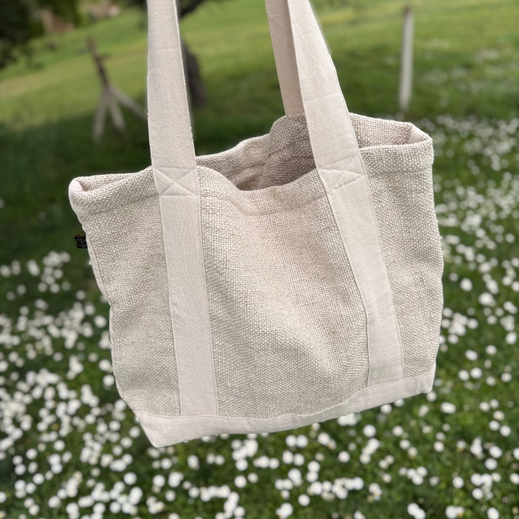 Natural Linen Beach Bag