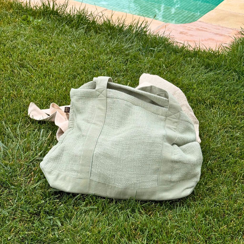 Natural Linen Beach Bag