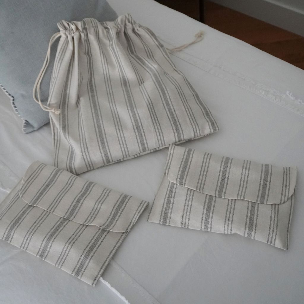 Pack Bolsas Muda Rayas Gris