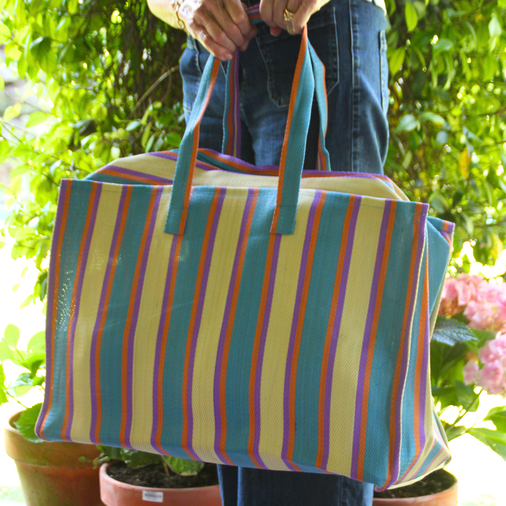 Bolsa Viaje Rayas Amarillo y Azul