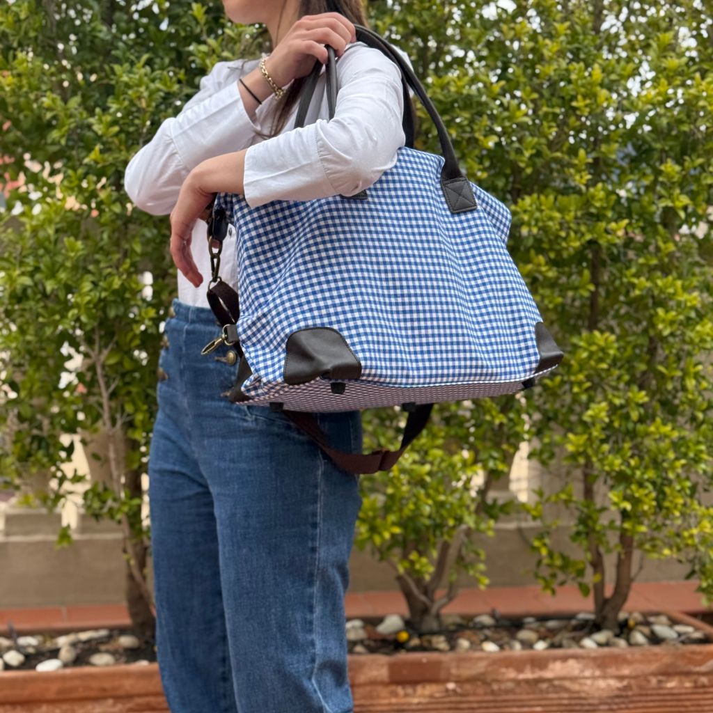 Bolsa Salerno Vichy Azul