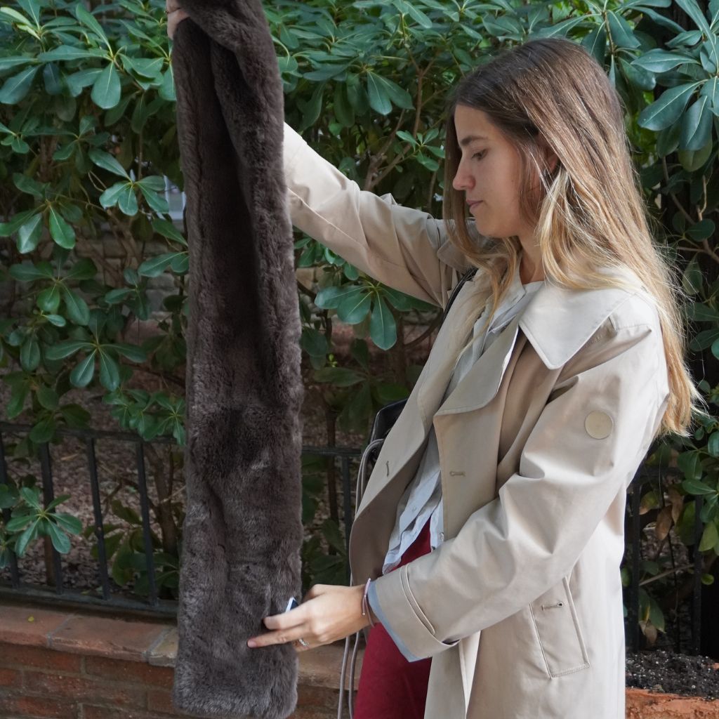 Grey Mink Stole Shawl