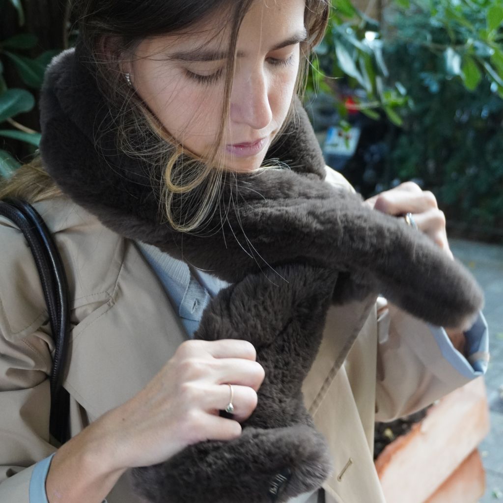 Grey Mink Stole Shawl
