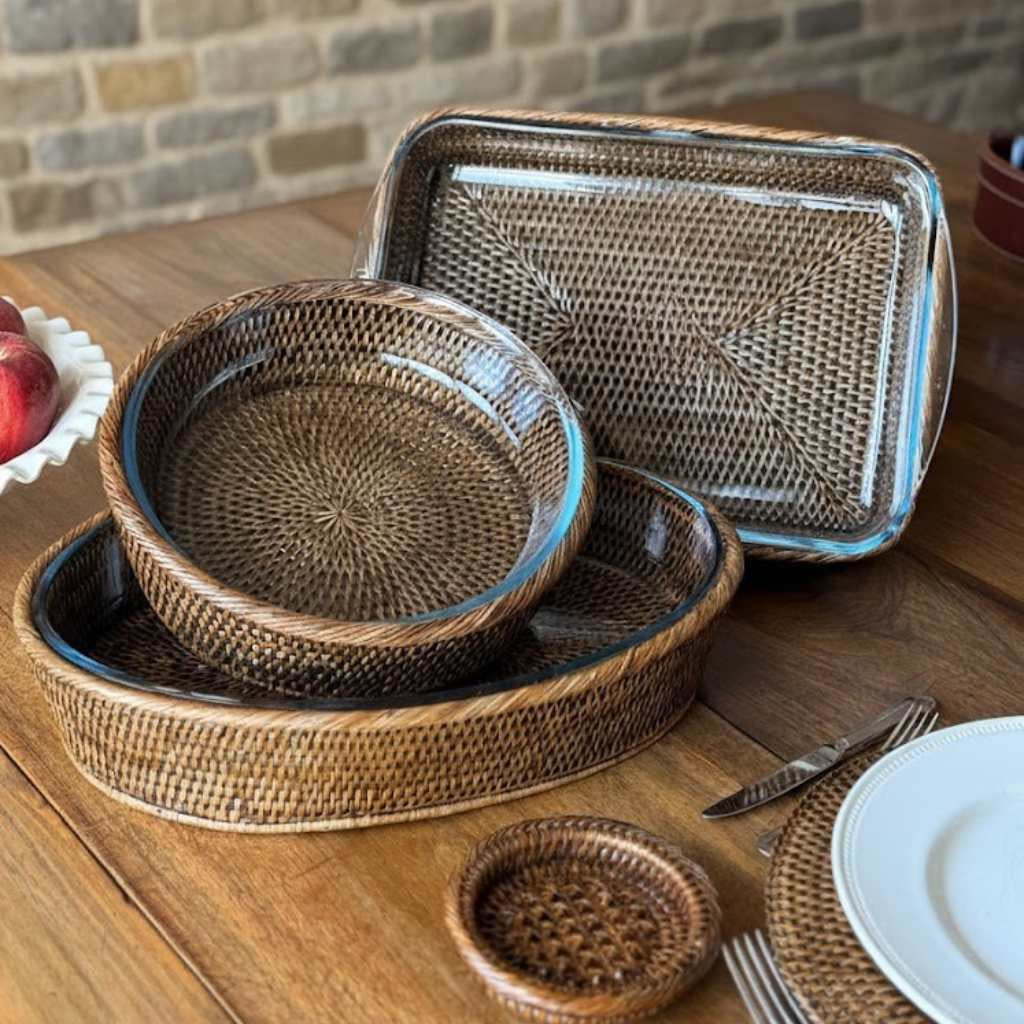 Rattan Oval Serving Platter