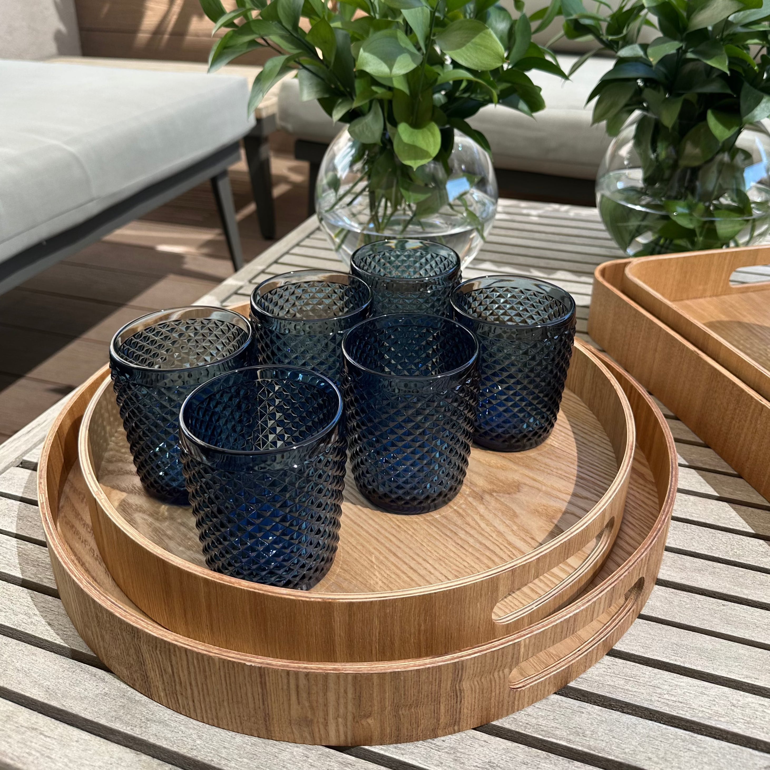 Large Round Wooden Tray