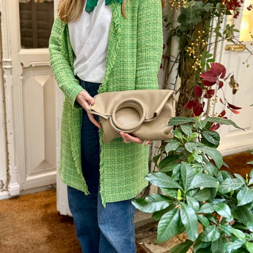 Bolso Anilla Piel Taupe