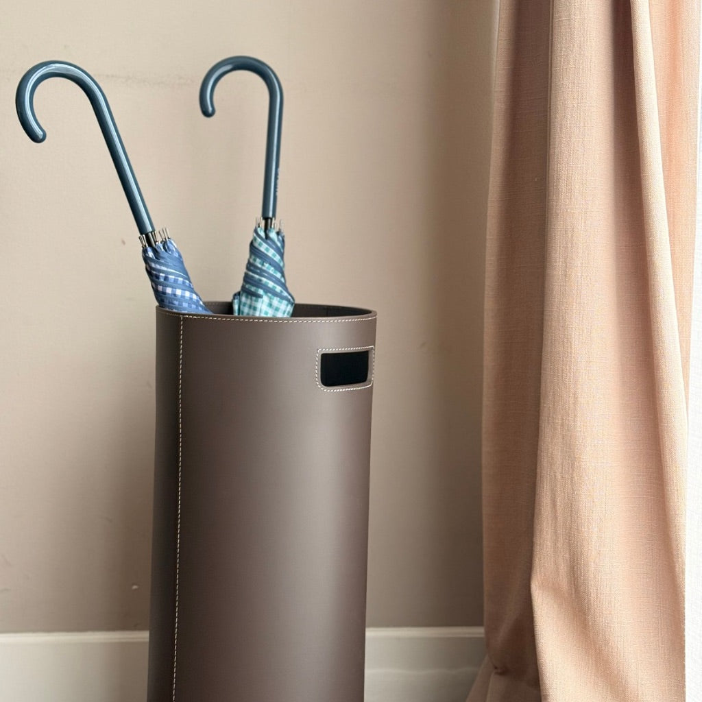 Chocolate Leather Umbrella Stand