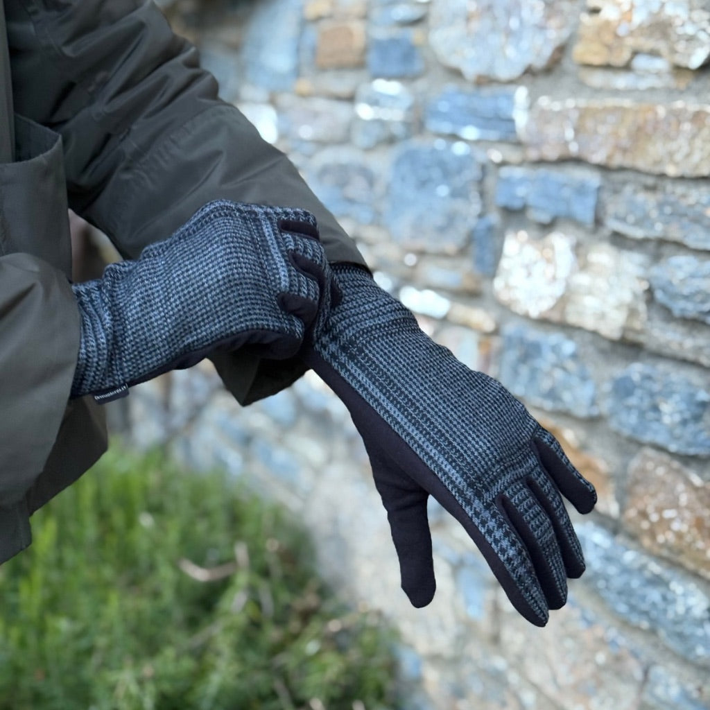 Guantes Tela Pata de Gallo Gris