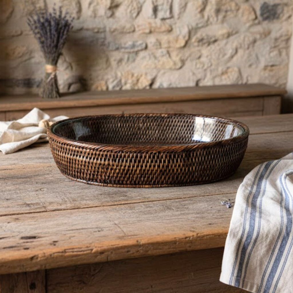 Rattan Oval Serving Platter