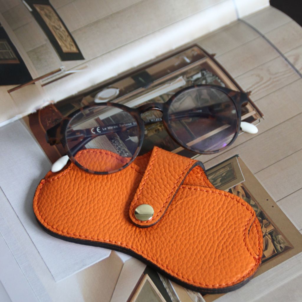 Funda Gafas Piel Naranja