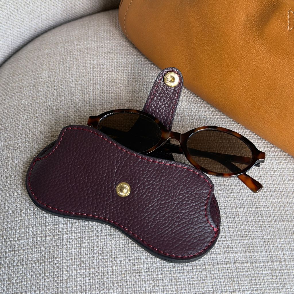 Brown Leather Glasses Case