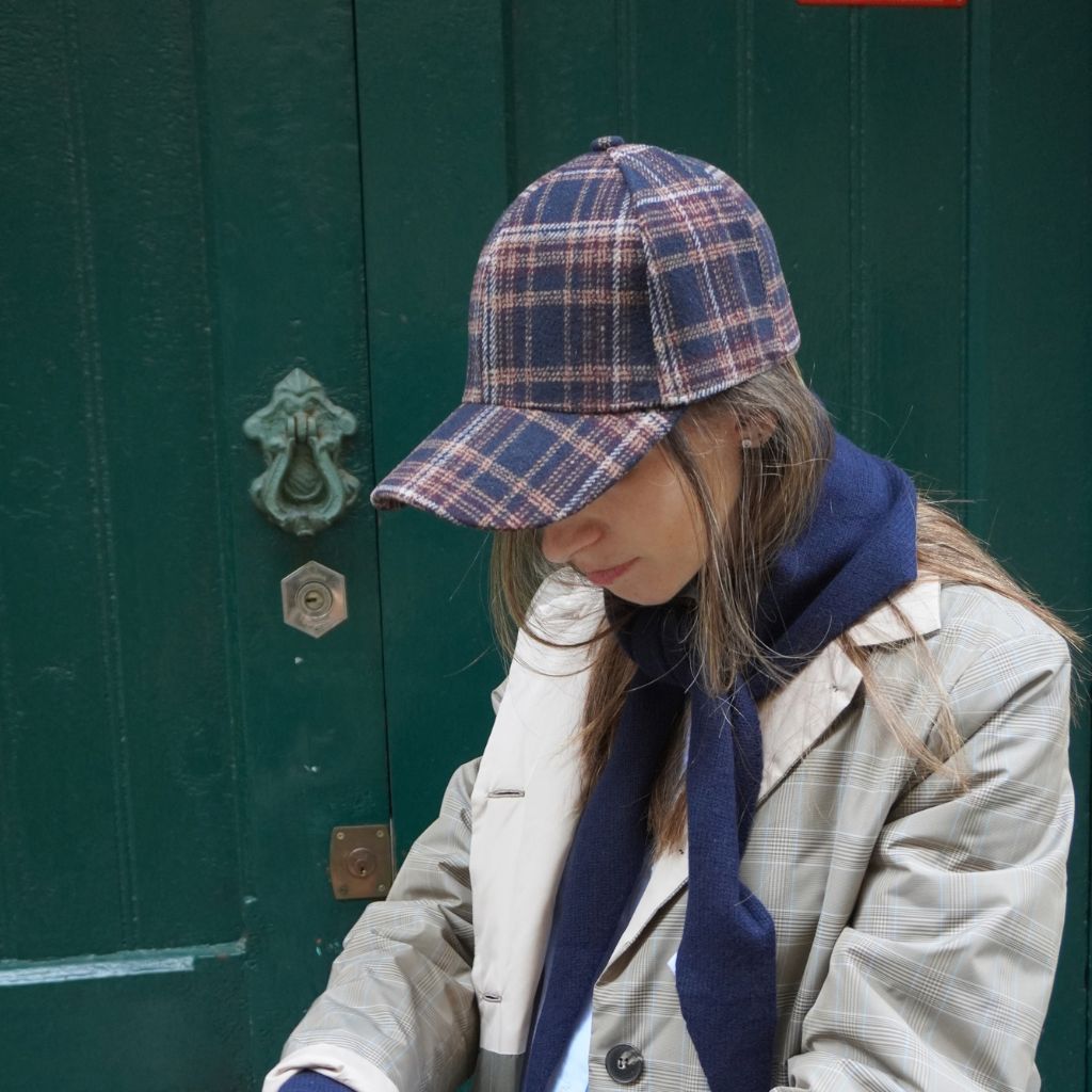 Gorra Cuadros Escoceses Azul Marino
