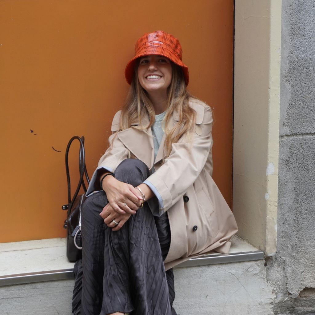 Gorro Lluvia Cuadros Escoceses Naranja