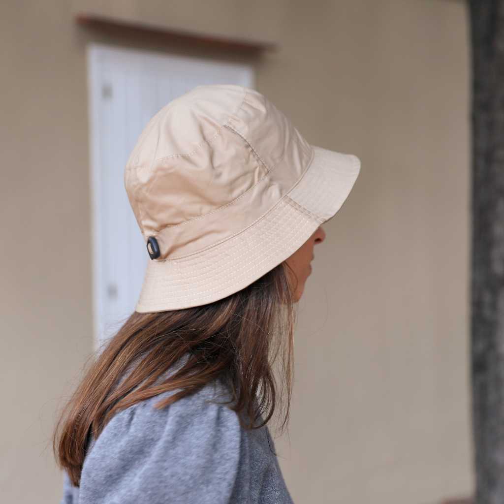 Foldable Beige Rain Cap