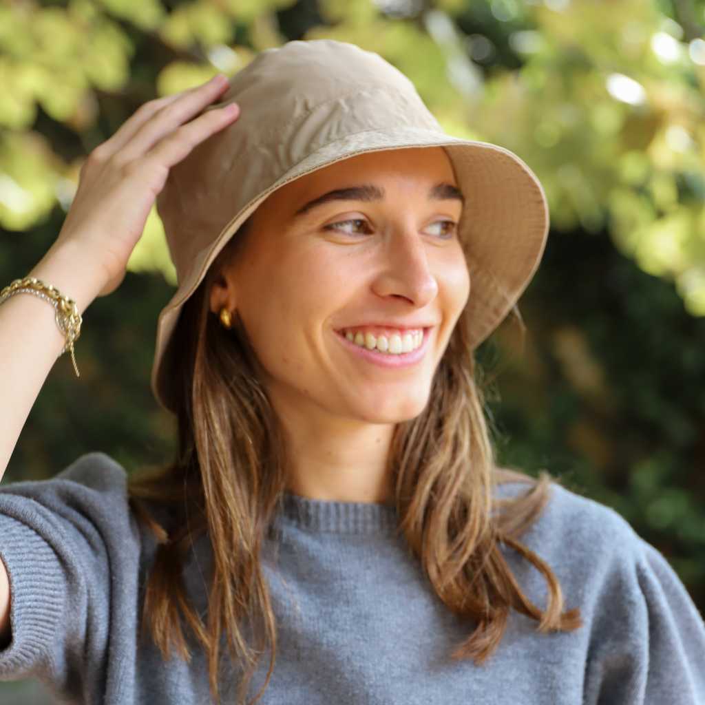 Gorro Lluvia Plegable Beige