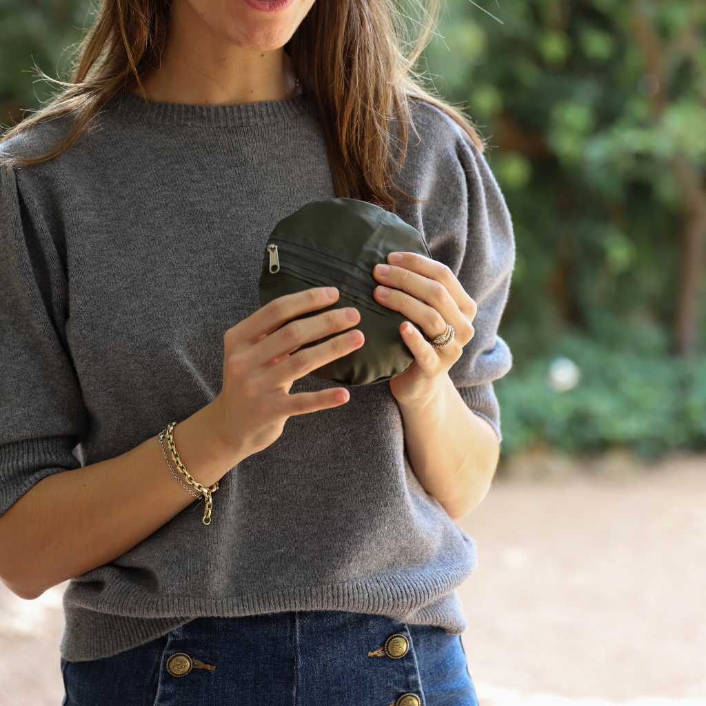 Foldable Beige Rain Cap