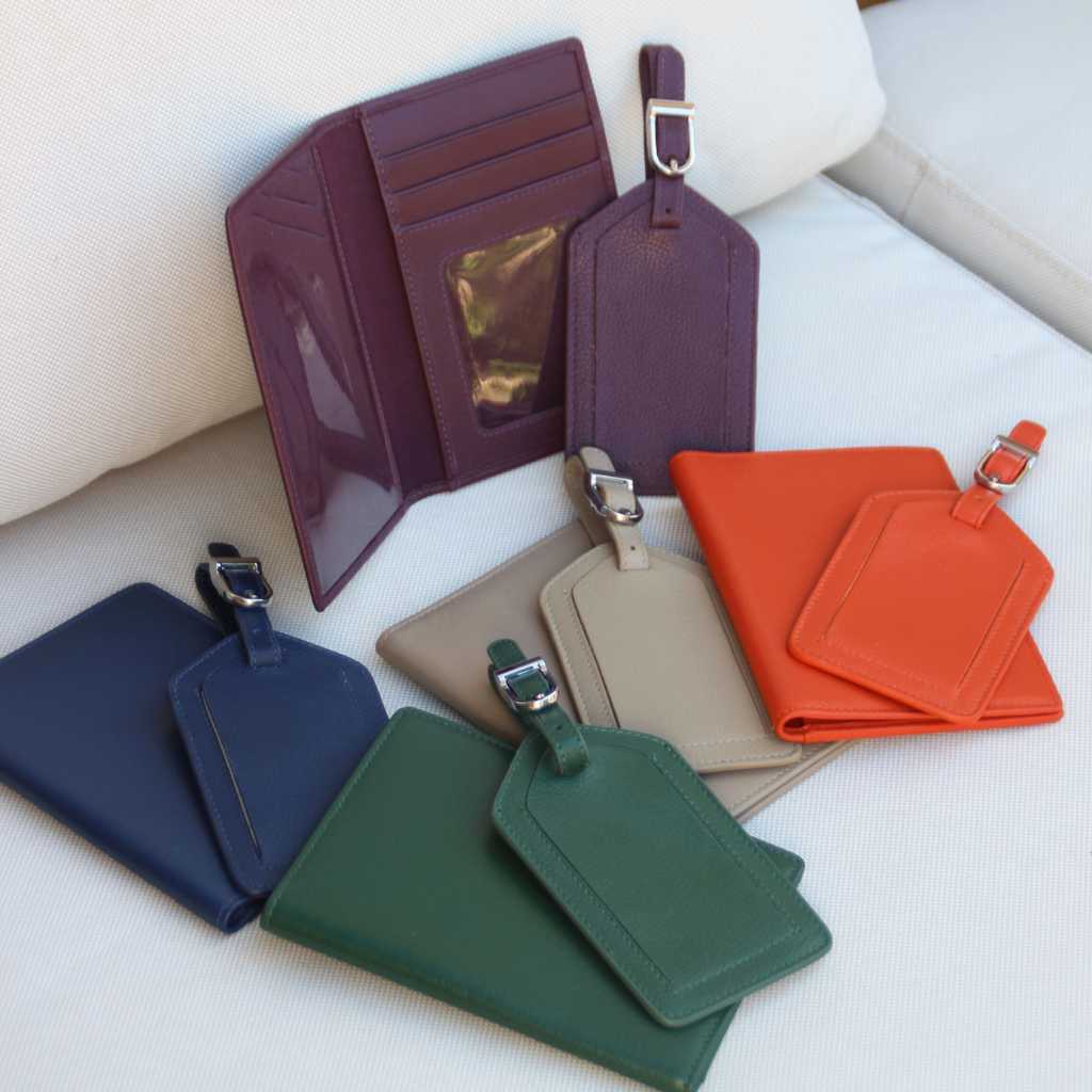 Taupe Leather Suitcase Identifier