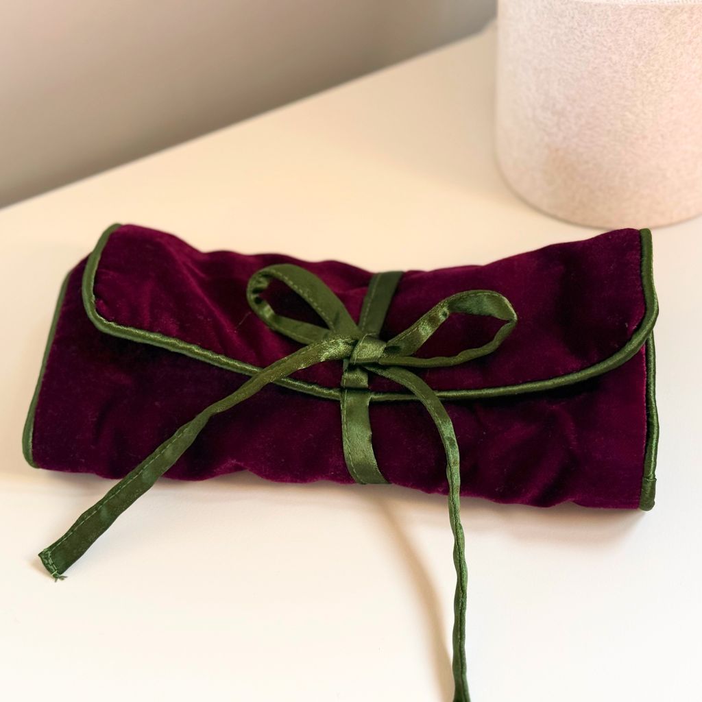 Joyero Terciopelo Morado Intenso y Verde