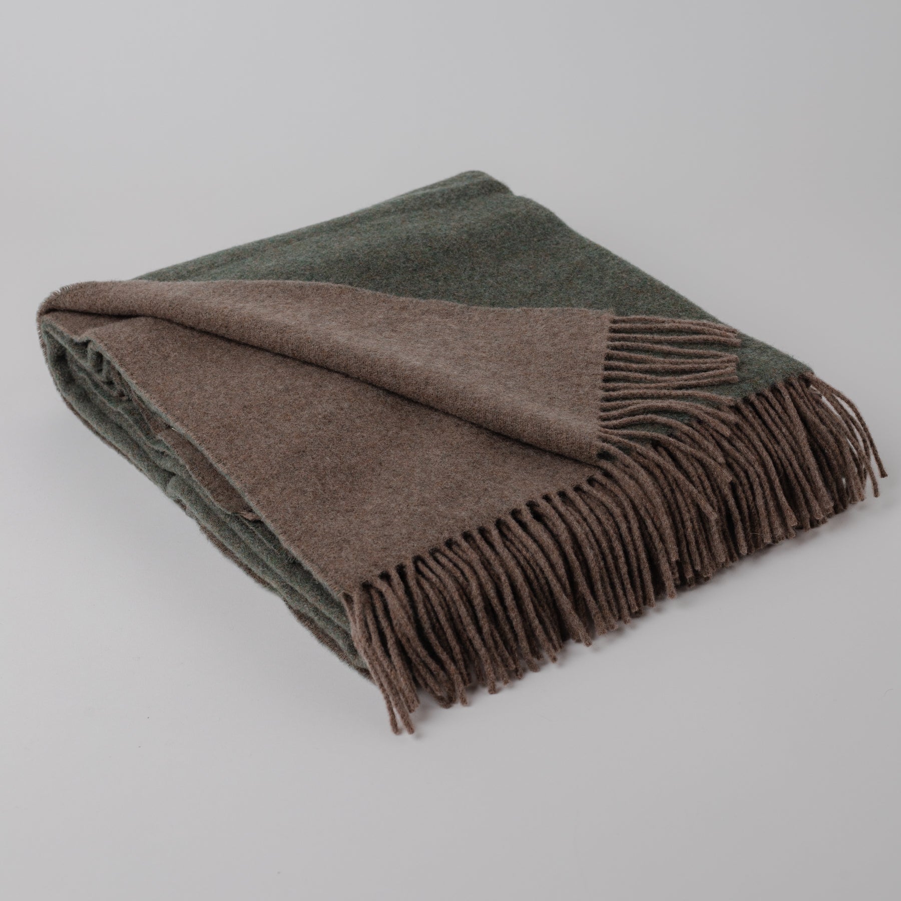Cashmere and Khaki Wool Blanket