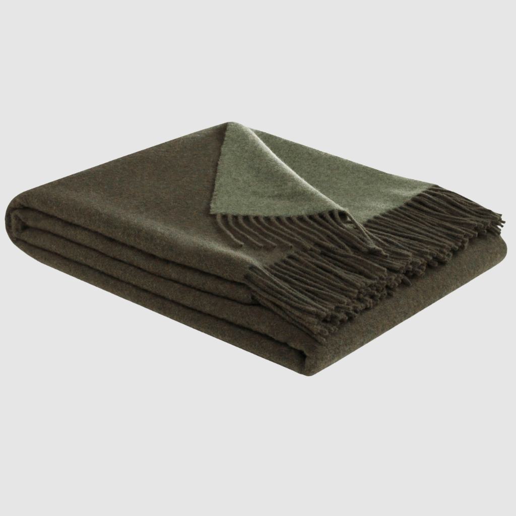 Manta Cashmere y Lana Verde