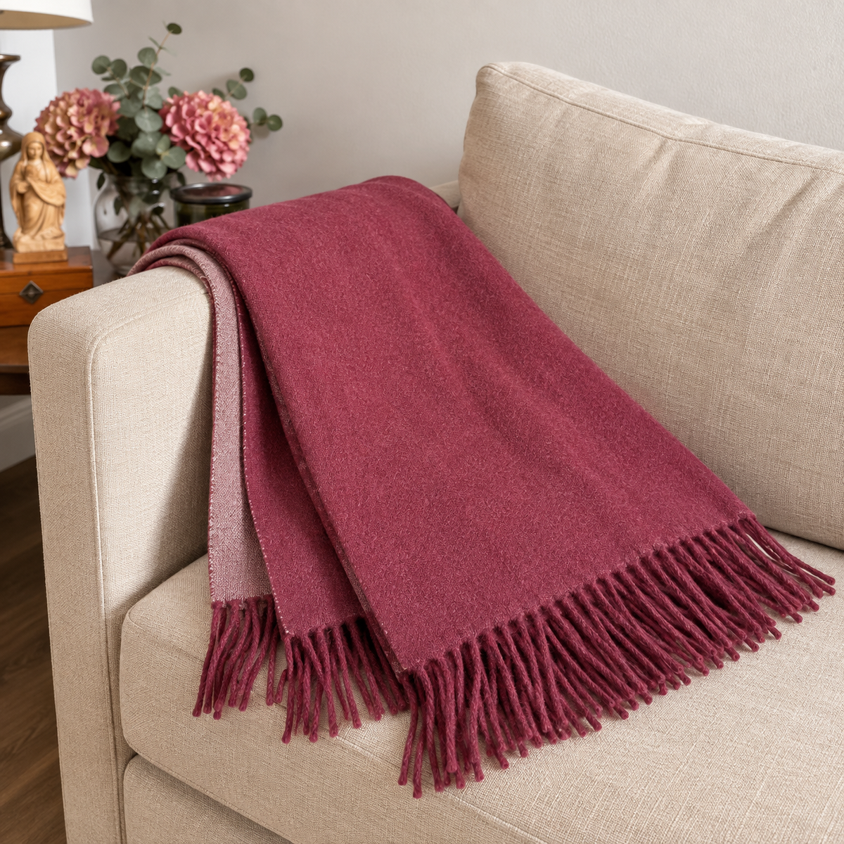Cashmere and Gray Wool Blanket