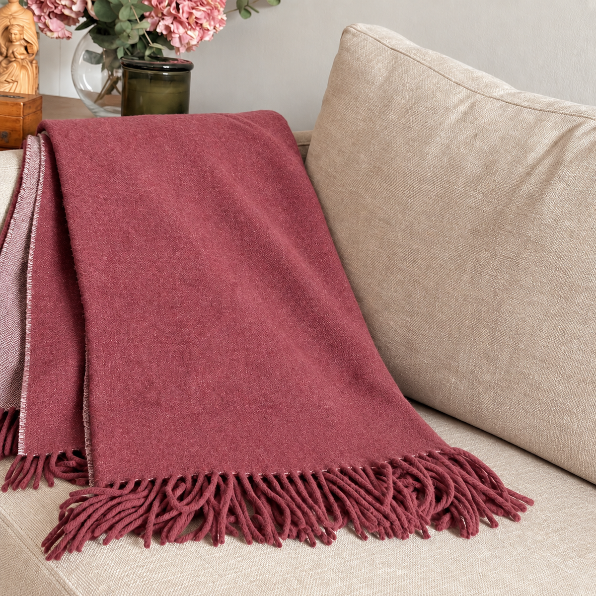 Cashmere and Gray Wool Blanket