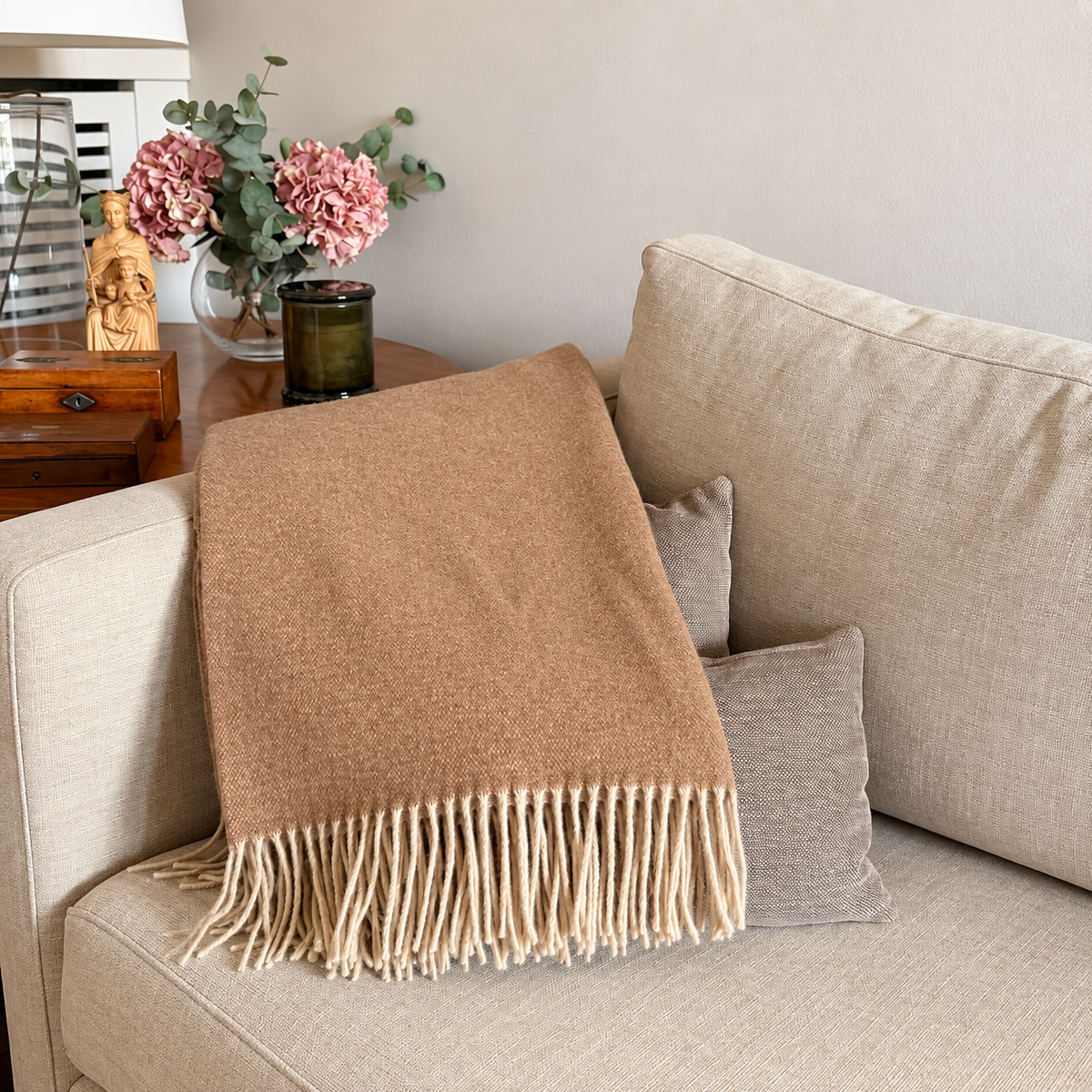 Manta Cashmere y Lana Camel