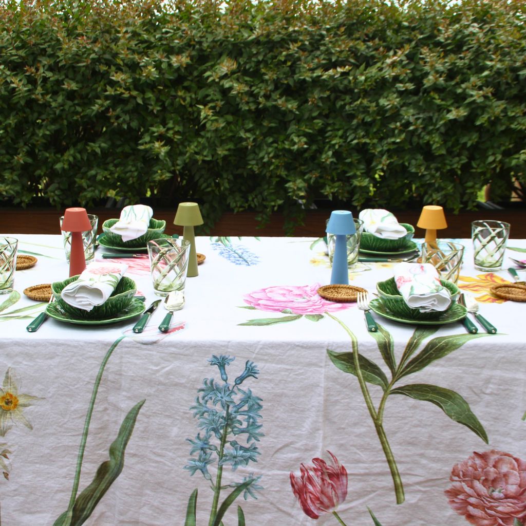 Linen Flower Tablecloth