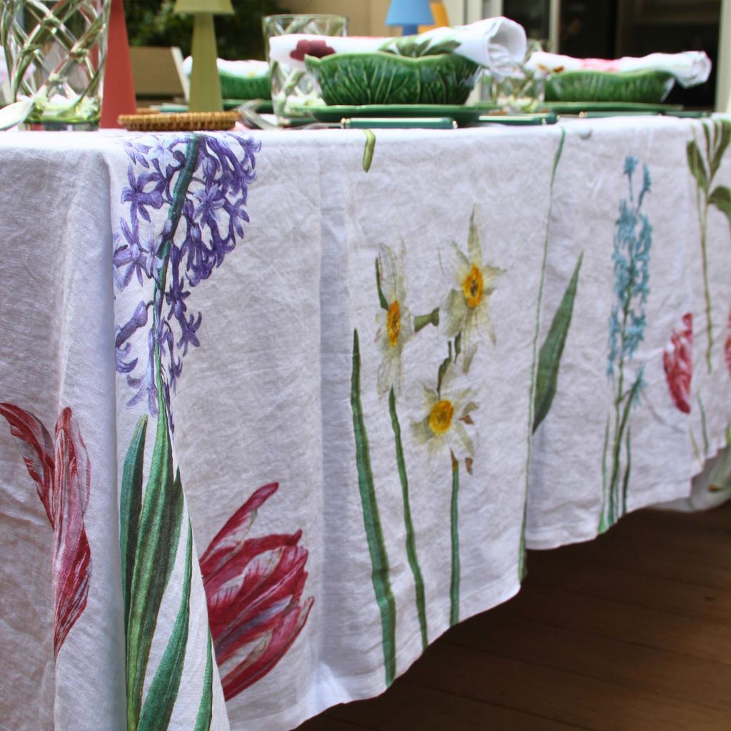 Linen Flower Tablecloth