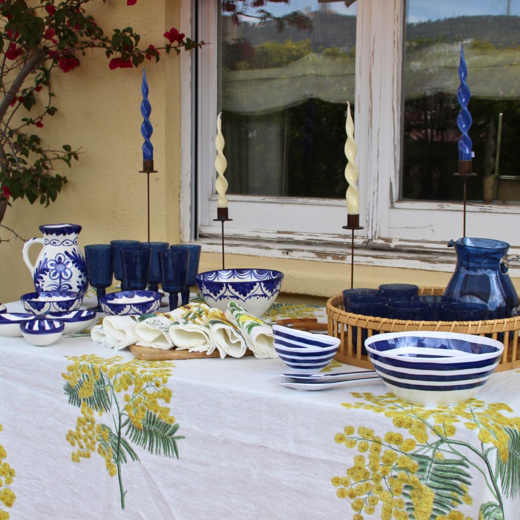 Mimosas Linen Tablecloth