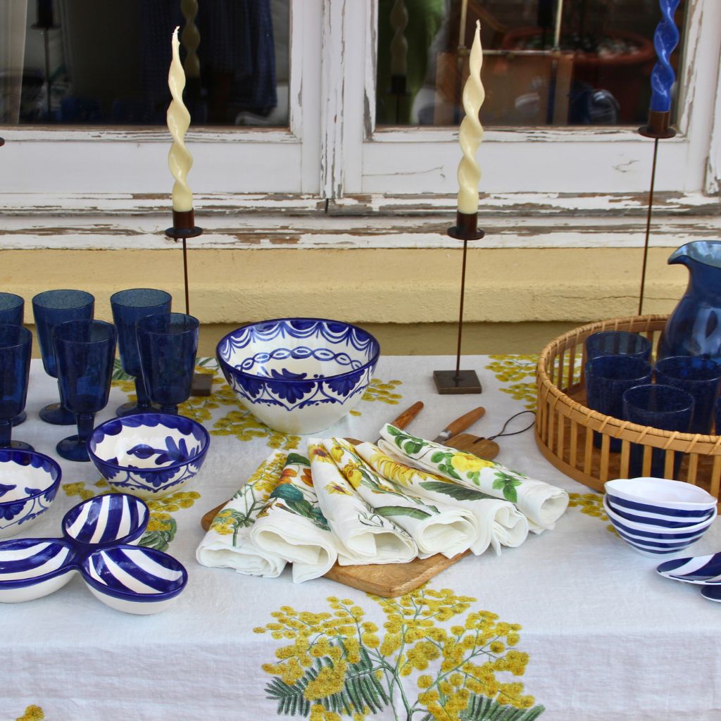 Mimosas Linen Tablecloth