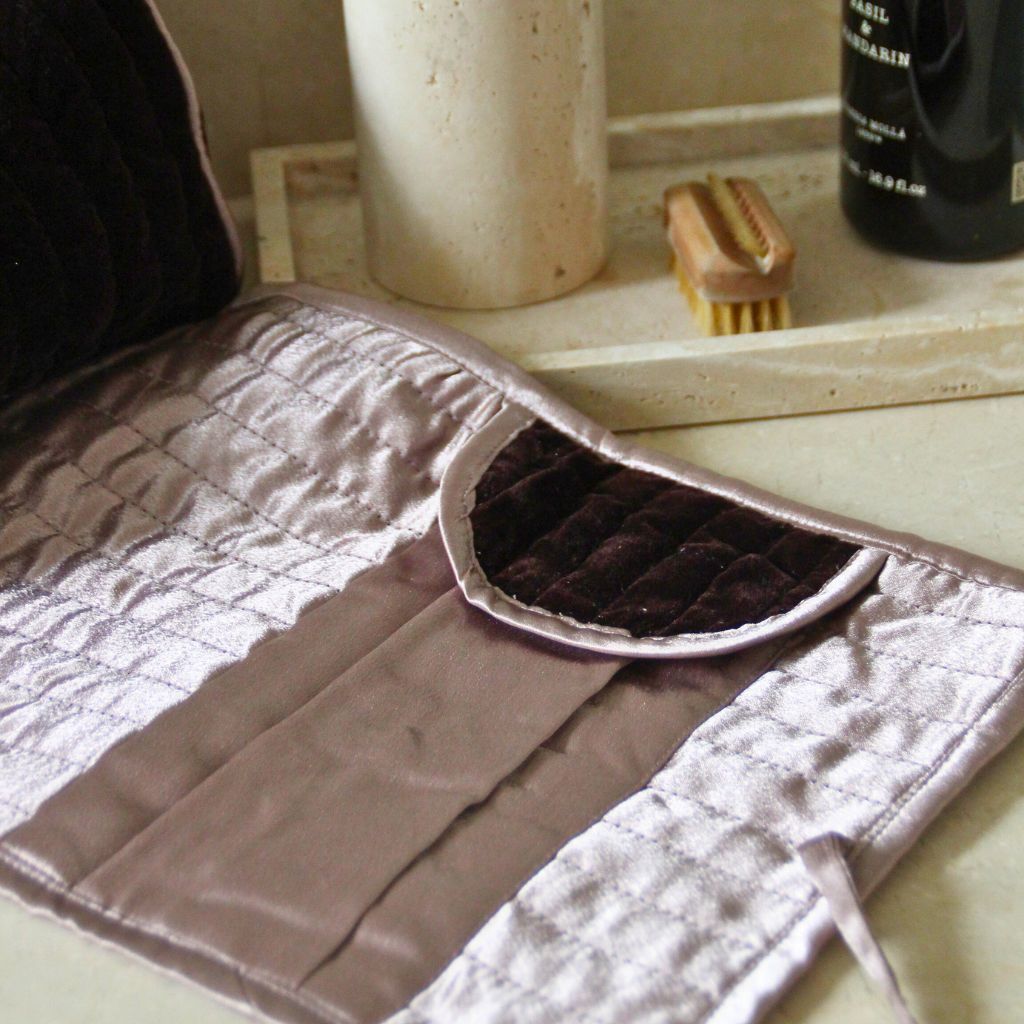 Neceser Terciopelo Teja y Rosa Palo