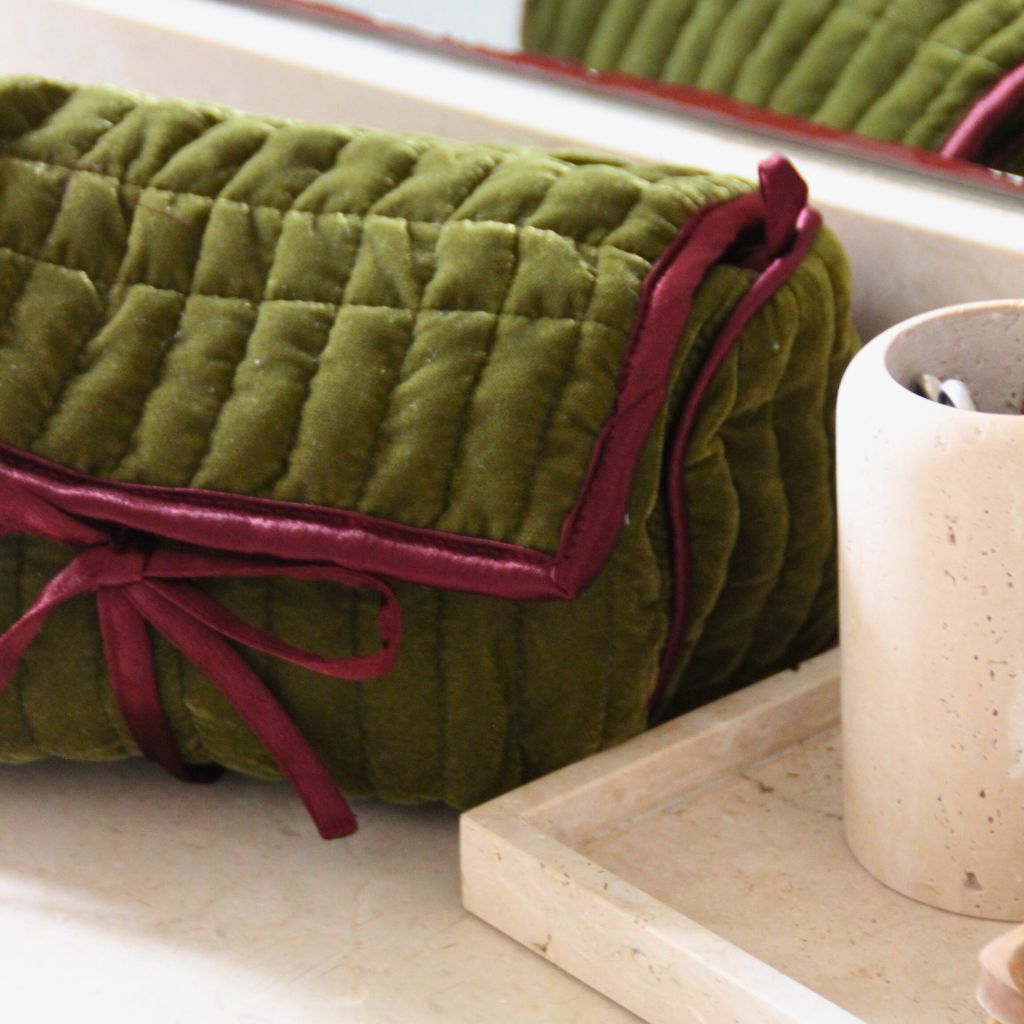 Pack Neceser Verde y Burdeos y Joyero Teja y Rosa Palo