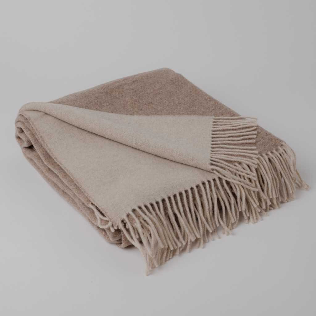 Pack Mantas Cashmere y Lana Beige