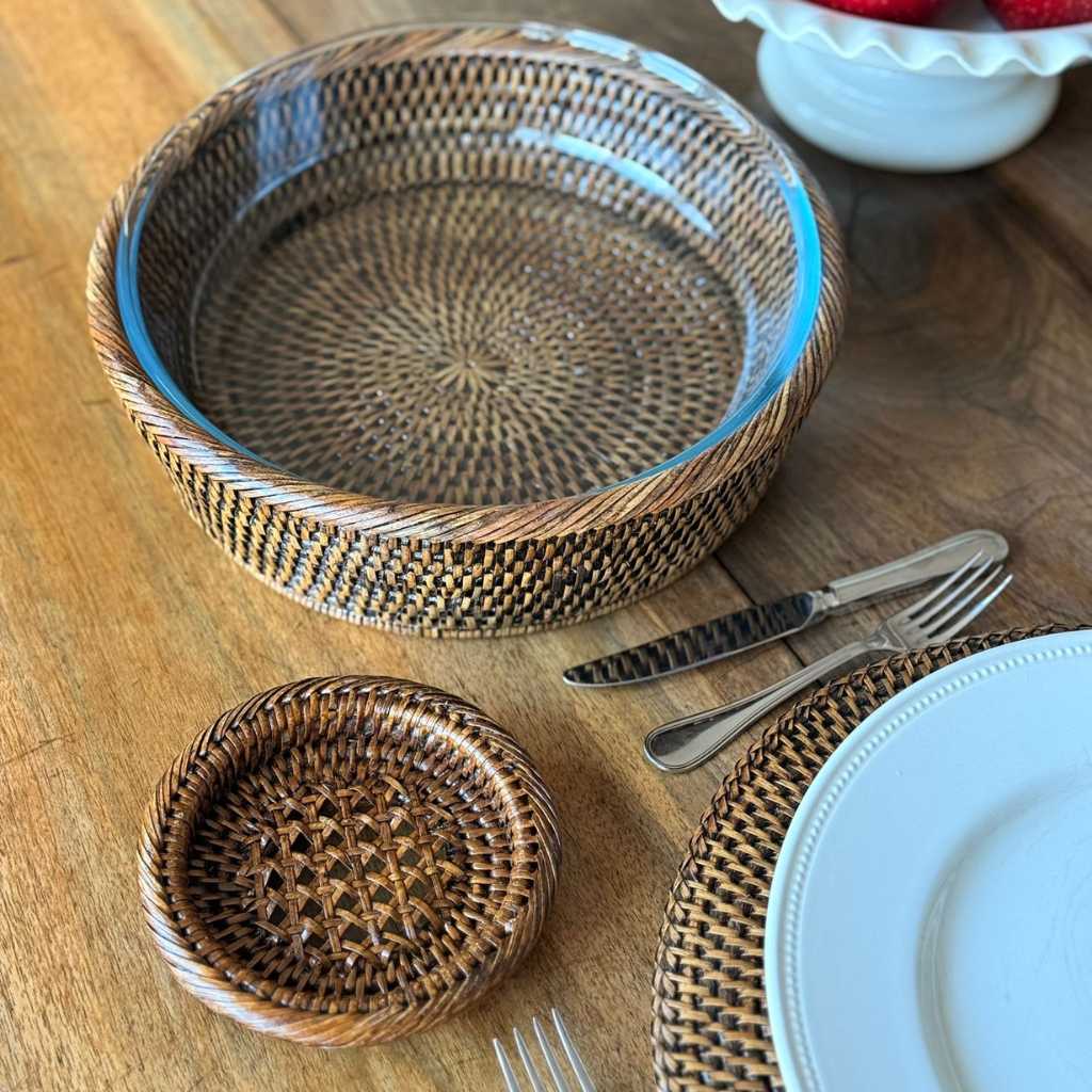 Rattan Oval Serving Platter