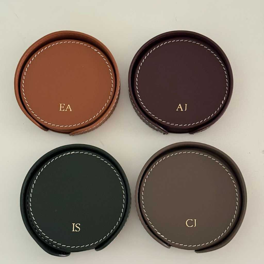 Posavasos Piel Taupe (6 uds)