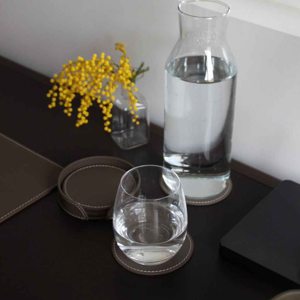 Posavasos Piel Taupe (6 uds)