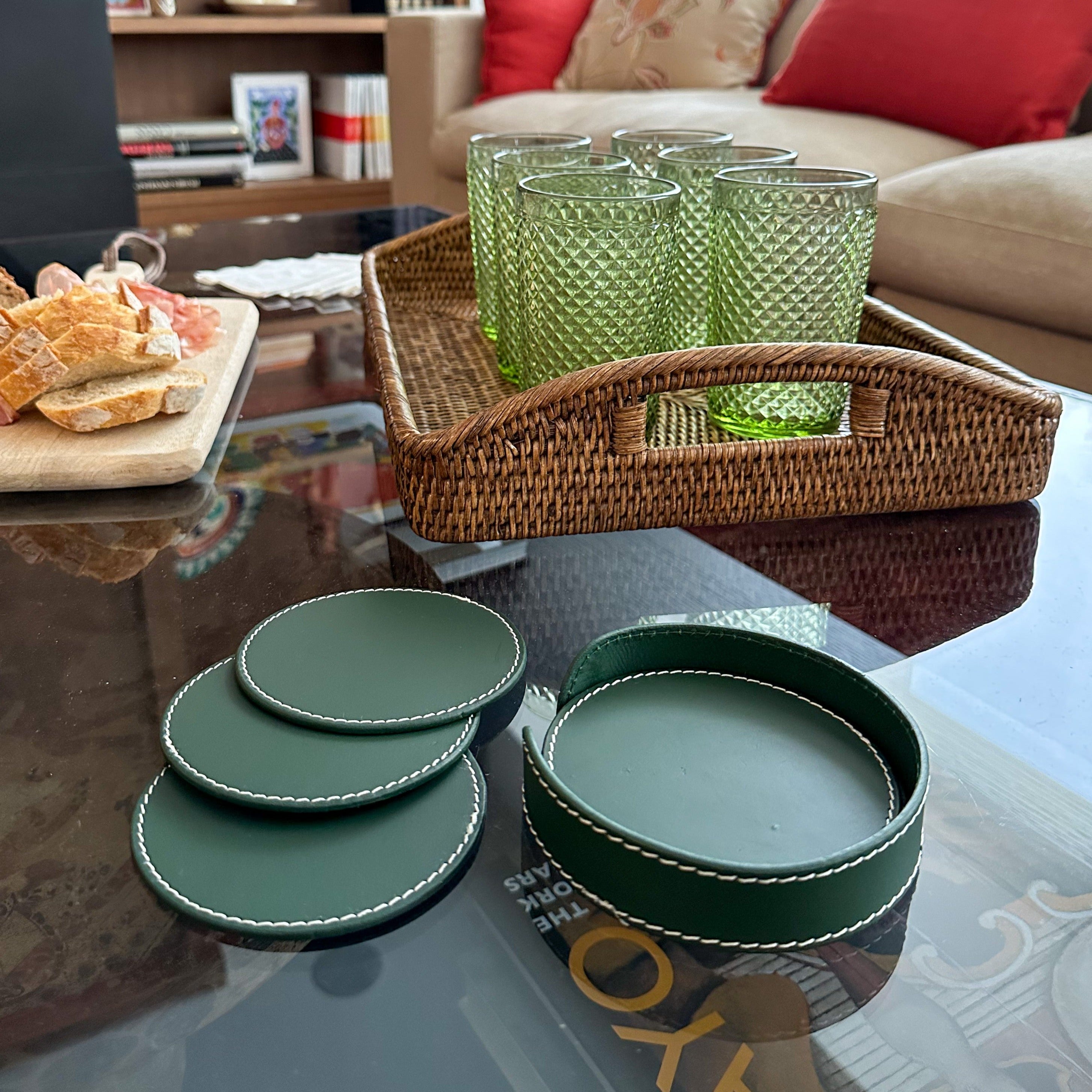 Posavasos Piel Dark Green (6 uds)