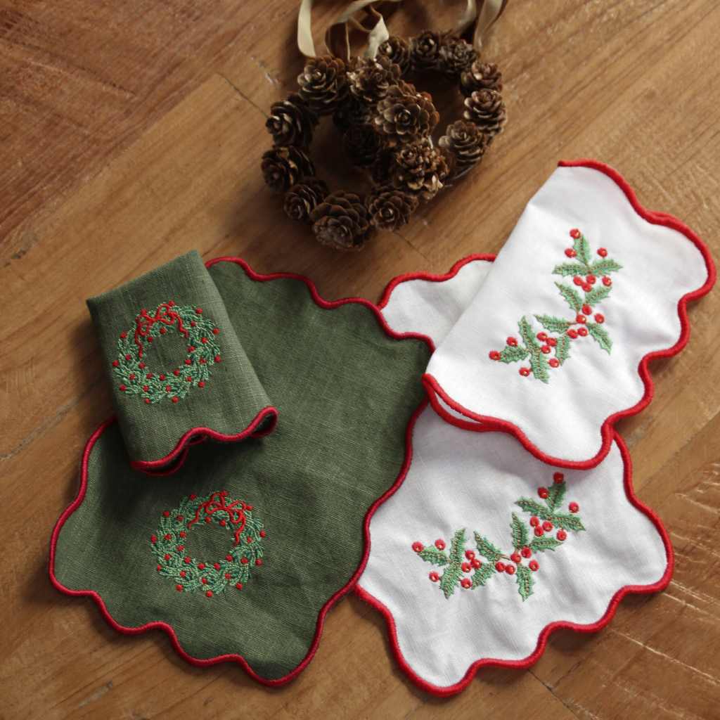 Servilletas Cocktail Corona Navidad (Set de 6)