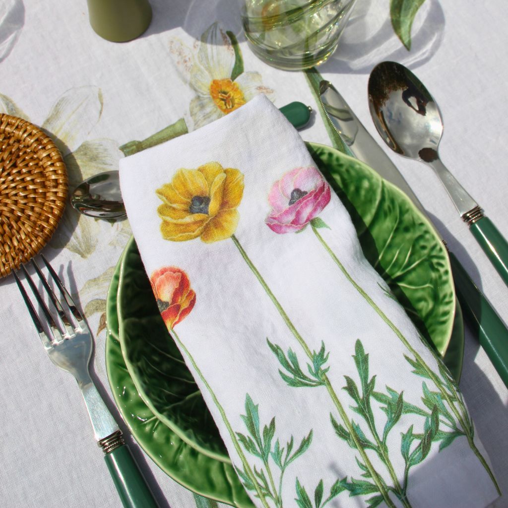 Linen Floral Napkins (Set of 6)